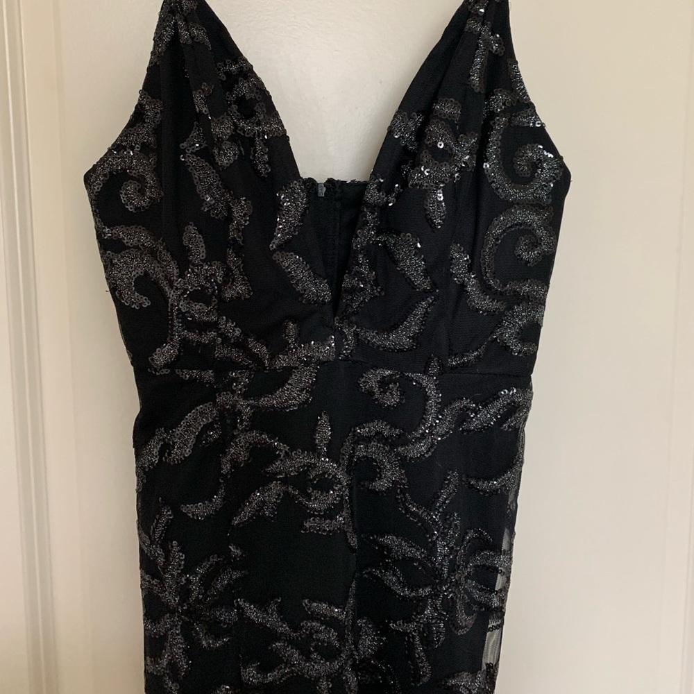 Black sheer floor length dress - Picture 5 of 8